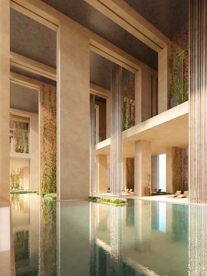 Rooftop pool · colonnade