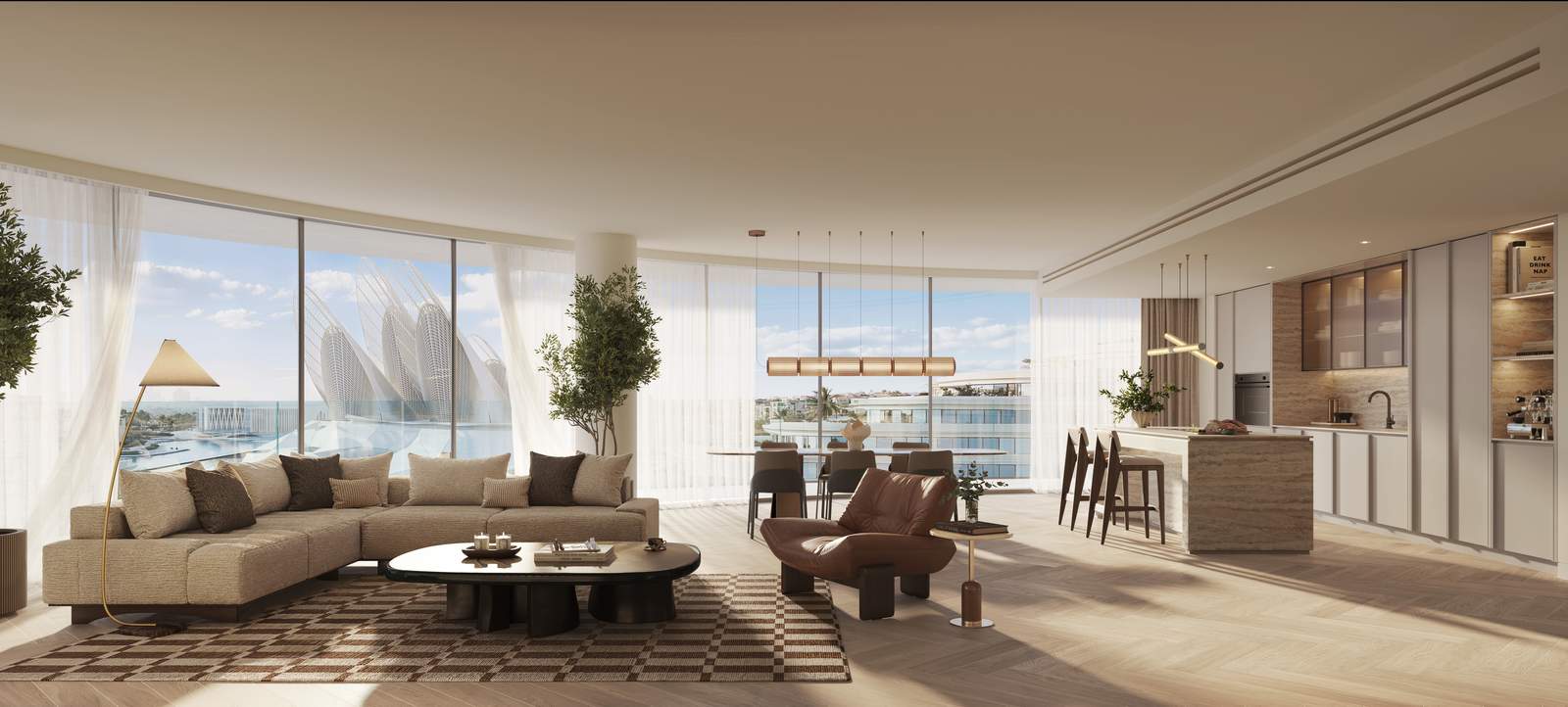 The Row Saadiyat — Kitchen & Living